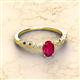 2 - Amaira 7x5 mm Oval Cut Ruby and Round Diamond Engagement Ring  