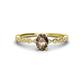 1 - Amaira 7x5 mm Oval Cut Smoky Quartz and Round Diamond Engagement Ring  