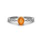 1 - Amaira 7x5 mm Oval Cut Citrine and Round Diamond Engagement Ring  