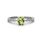 1 - Amaira 7x5 mm Oval Cut Peridot and Round Diamond Engagement Ring  
