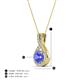 5 - Keily 6.00 mm Round Tanzanite and Diamond Halo Pendant 