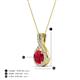 5 - Keily 6.00 mm Round Ruby and Diamond Halo Pendant 