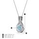 5 - Keily 6.00 mm Round Aquamarine and Diamond Halo Pendant 