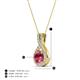 5 - Keily 6.00 mm Round Pink Tourmaline and Diamond Halo Pendant 