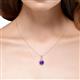 6 - Keily 6.00 mm Round Amethyst and Diamond Halo Pendant 