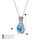 5 - Keily 6.00 mm Round Blue Topaz and Diamond Halo Pendant 