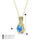 5 - Keily 6.00 mm Round Blue Topaz and Diamond Halo Pendant 