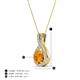 5 - Keily 6.00 mm Round Citrine and Diamond Halo Pendant 