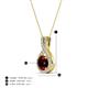 5 - Keily 6.00 mm Round Red Garnet and Diamond Halo Pendant 
