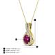 5 - Keily 6.00 mm Round Rhodolite Garnet and Diamond Halo Pendant 