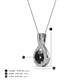 5 - Keily 6.00 mm Round Black and White Diamond Halo Pendant 