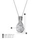5 - Keily 6.00 mm Round White Sapphire and Diamond Halo Pendant 
