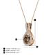 5 - Keily 6.00 mm Round Smoky Quartz and Diamond Halo Pendant 