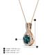 5 - Keily 6.00 mm Round London Blue Topaz and Diamond Halo Pendant 