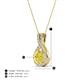 5 - Keily 6.00 mm Round Yellow and White Diamond Halo Pendant 