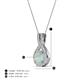 5 - Keily 6.00 mm Round Opal and Diamond Halo Pendant 