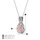 5 - Keily 6.00 mm Round Morganite and Diamond Halo Pendant 