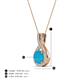 5 - Keily 6.00 mm Round Turquoise and Diamond Halo Pendant 