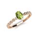 3 - Amaira 7x5 mm Oval Cut Peridot and Round Diamond Engagement Ring  