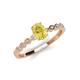 3 - Amaira 7x5 mm Oval Cut Yellow Sapphire and Round Diamond Engagement Ring  