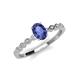 3 - Amaira 7x5 mm Oval Cut Iolite and Round Diamond Engagement Ring  
