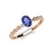 3 - Amaira 7x5 mm Oval Cut Iolite and Round Diamond Engagement Ring  