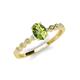 3 - Amaira 7x5 mm Oval Cut Peridot and Round Diamond Engagement Ring  