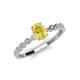 3 - Amaira 7x5 mm Oval Cut Yellow Sapphire and Round Diamond Engagement Ring  