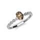 3 - Amaira 7x5 mm Oval Cut Smoky Quartz and Round Diamond Engagement Ring  