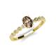 3 - Amaira 7x5 mm Oval Cut Smoky Quartz and Round Diamond Engagement Ring  