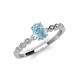 3 - Amaira 7x5 mm Oval Cut Aquamarine and Round Diamond Engagement Ring  