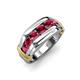 4 - Brad Round Ruby 7 Stone Men Wedding Ring