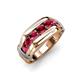 4 - Brad Round Ruby 7 Stone Men Wedding Ring