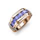 4 - Brad Round Tanzanite 7 Stone Men Wedding Ring