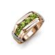 4 - Brad Round Peridot 7 Stone Men Wedding Ring