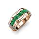 4 - Brad Round Emerald 7 Stone Men Wedding Ring