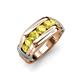 4 - Brad Round Yellow Sapphire 7 Stone Men Wedding Ring