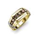 4 - Brad Round Smoky Quartz 7 Stone Men Wedding Ring