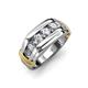 4 - Brad Round Diamond 7 Stone Men Wedding Ring