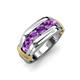 4 - Brad Round Amethyst 7 Stone Men Wedding Ring