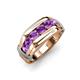 4 - Brad Round Amethyst 7 Stone Men Wedding Ring