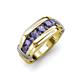 4 - Brad Round Iolite 7 Stone Men Wedding Ring