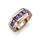 4 - Brad Round Iolite 7 Stone Men Wedding Ring