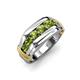 4 - Brad Round Peridot 7 Stone Men Wedding Ring
