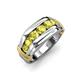 4 - Brad Round Yellow Diamond 7 Stone Men Wedding Ring