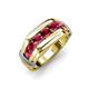 4 - Brad Round Ruby 7 Stone Men Wedding Ring