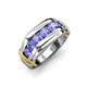 4 - Brad Round Tanzanite 7 Stone Men Wedding Ring