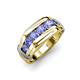 4 - Brad Round Tanzanite 7 Stone Men Wedding Ring