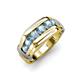 4 - Brad Round Aquamarine 7 Stone Men Wedding Ring