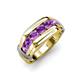 4 - Brad Round Amethyst 7 Stone Men Wedding Ring